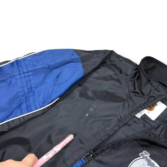 Vintage NHL Tampa Bay Lightning Windbreaker Jacket Black Blue Large Retro 90s - Picture 8 of 12
